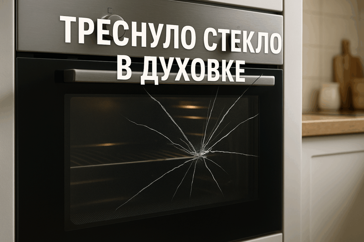 Треснуло стекло в дверце духовки — замена
